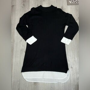 Calvin Klein Black and White Layered Sweater Dresses